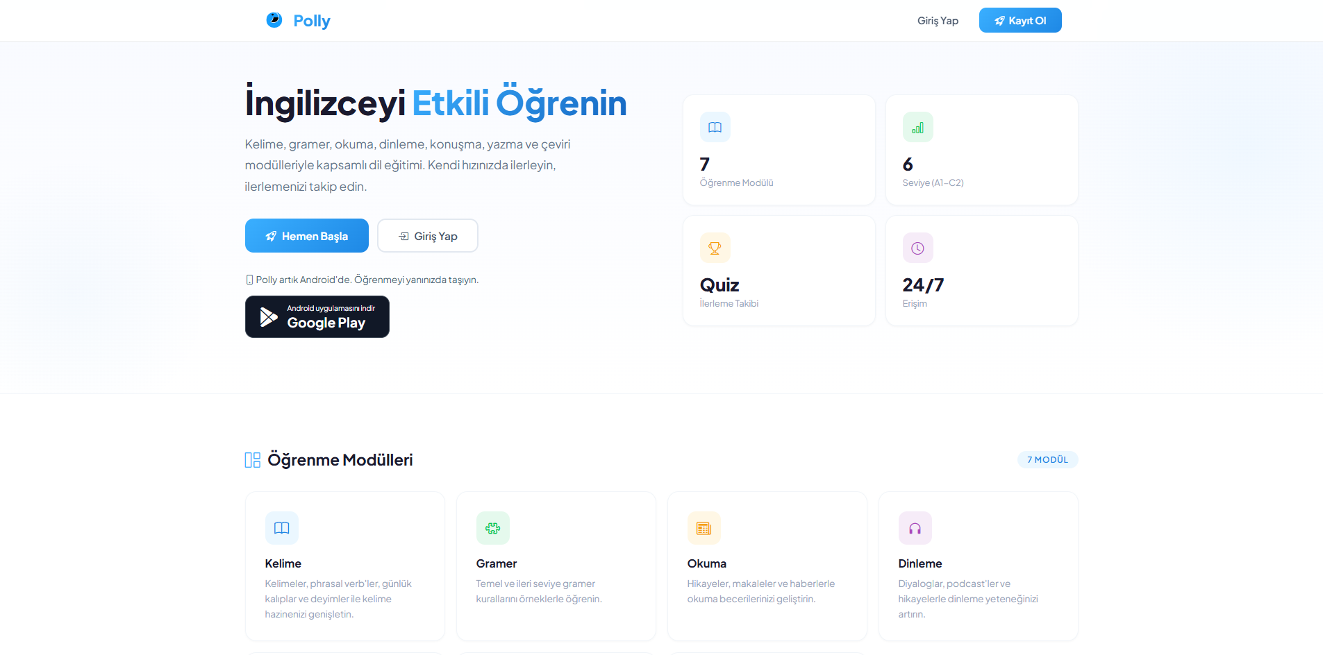 Polly Learn Web Screenshot 1